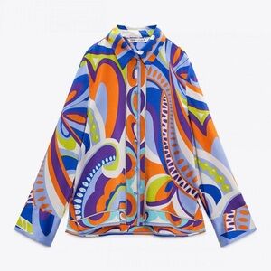 Zara Multicolored Pucci Style Printed Blouse